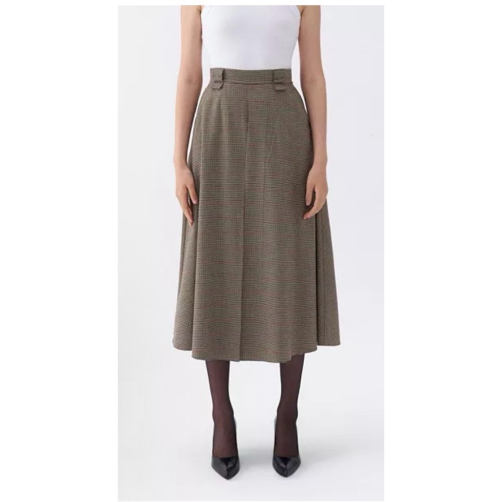 Nocturne | plaid pattern midi skirt - Picture 1 of 13